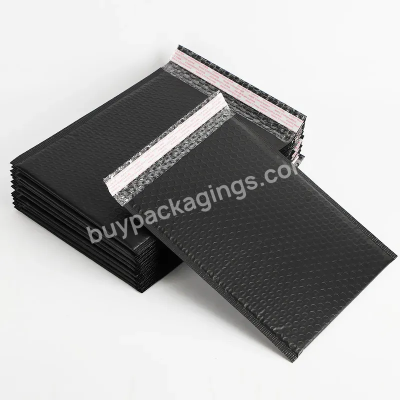 Eco Friendly Black Matte Bubble Padded Polymailer Bags Custom Bubble Mailers For Shipping Packaging