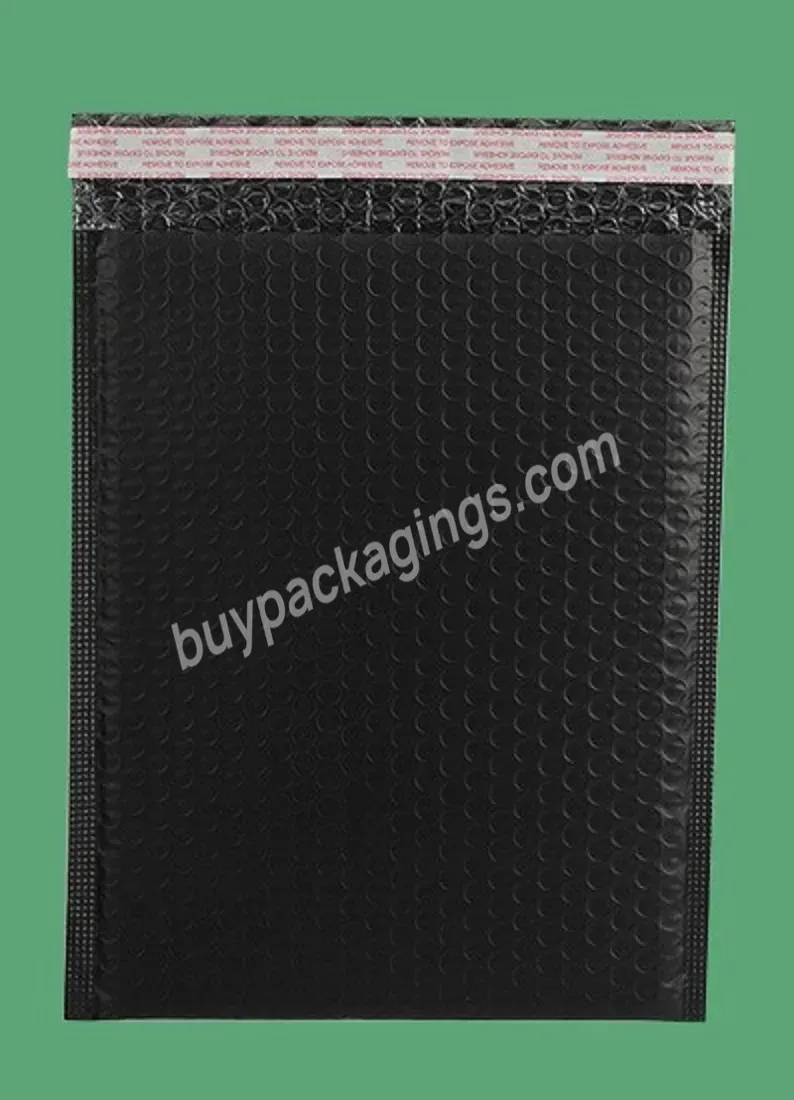 Eco Friendly Black Matte Bubble Padded Polymailer Bags Custom Bubble Mailers For Shipping Packaging