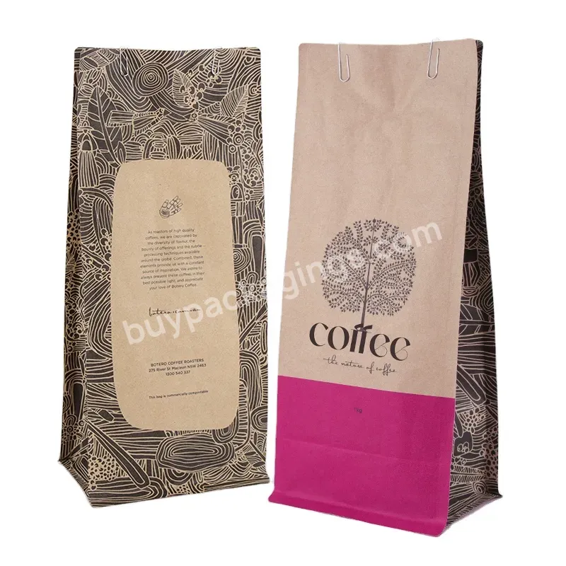 Eco Friendly Bolsa Packaging Side Gusset Pouch Packaging Coffee Bags With Degassing Valve Kraft Bag