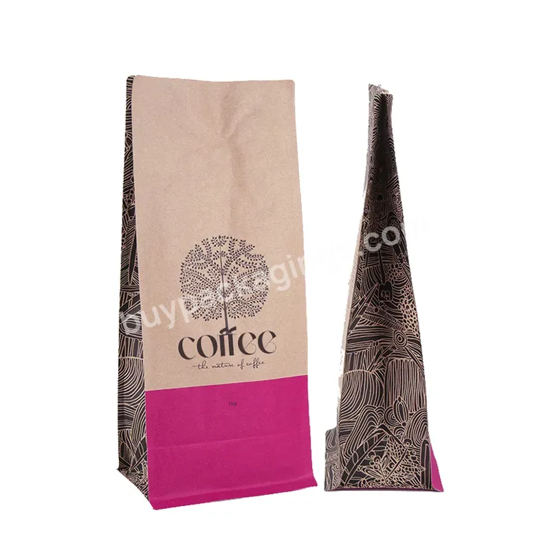 Eco Friendly Bolsa Packaging Side Gusset Pouch Packaging Coffee Bags With Degassing Valve Kraft Bag