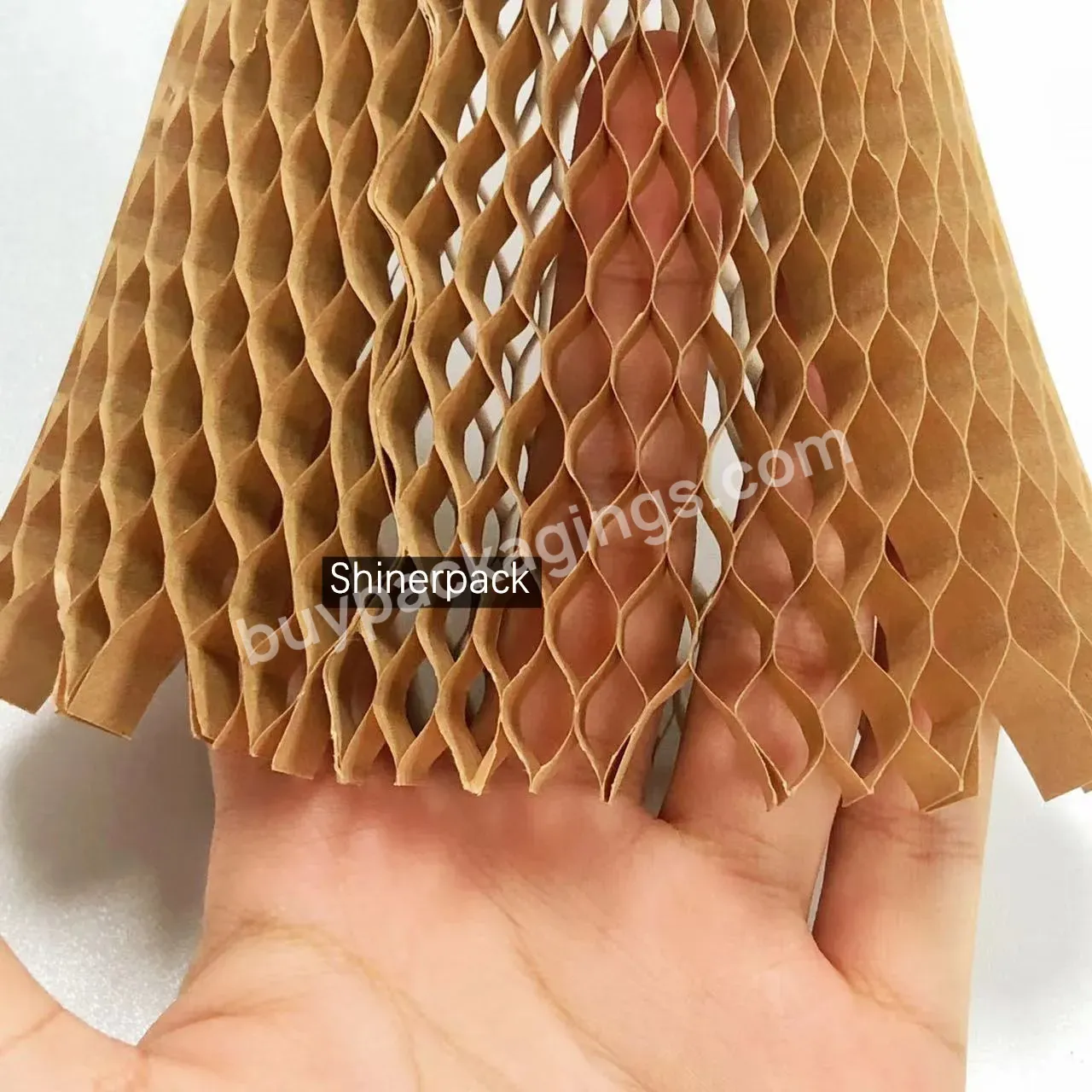 Eco-friendly Brown Honeycomb Paper Cushion Sleeve For Fragile Wine Bottle