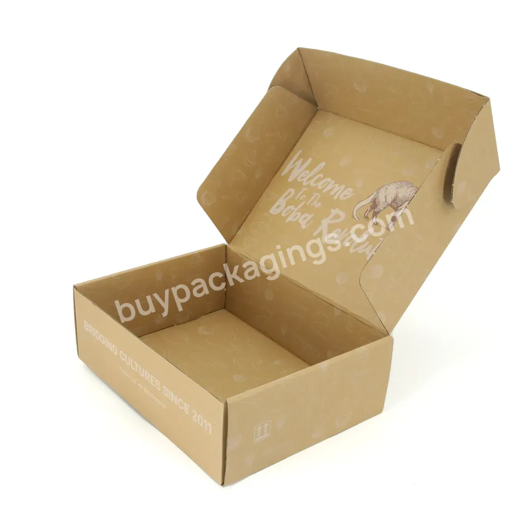 Eco Friendly Brown Kraft Box Packaging E Flute Corrugated Cardboard Mailing Shipping Box Manufacturers