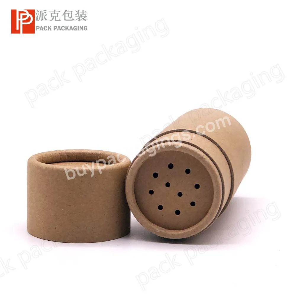 Eco Friendly Brown Kraft Cosmetic Powder Box Cosmetic Cardboard Tube with sifter