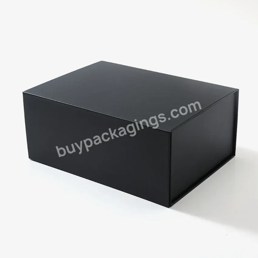Eco Friendly Cardboard Packaging Magnetic Closure Custom Black Shoe Foldable Magnetic Paper Gift Box