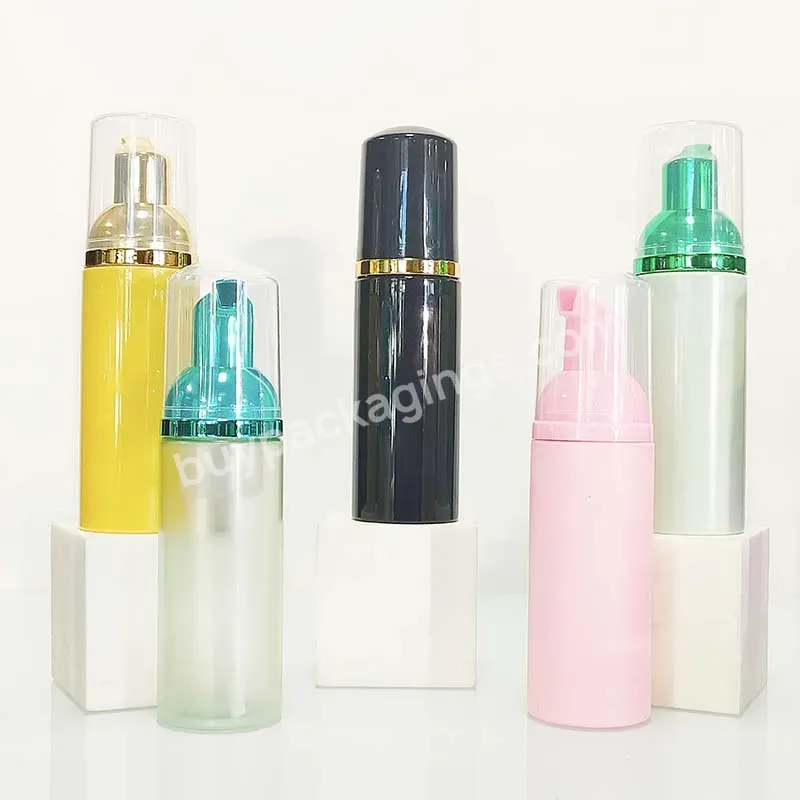 Eco Friendly Cleanser Bubble Bath Bottle Packaging For Cosmetics Gradient Luxury Frosted Foam Pump Bottle