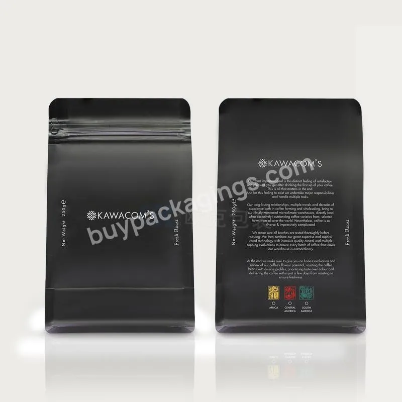 Eco Friendly Coffee Packaging Side Gusset 250g 500g Coffee Valve Pouches Bean Zipper Coffee Bags Print Tea Packaging Snacks