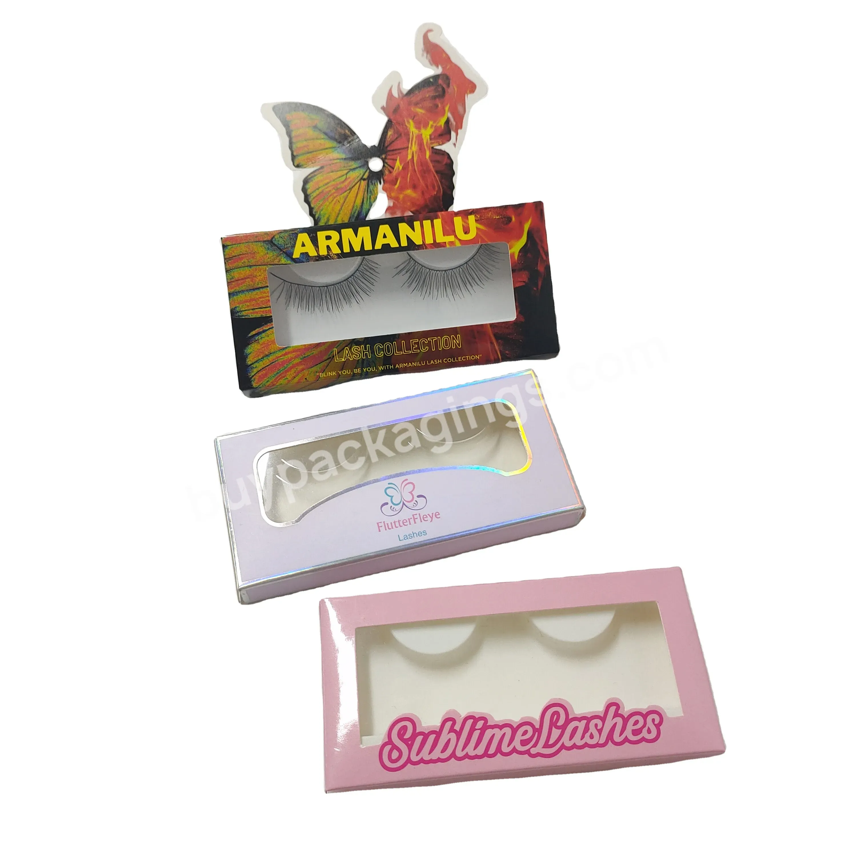 Eco Friendly Colorful Paper Cosmetics Box Custom Logo For Empty Eyelash Packaging Box