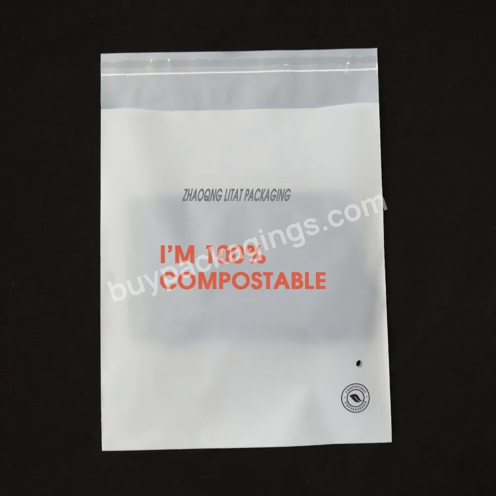 Eco Friendly Corn Starch Compostable Plastic Bags Biodegradable Recycled Customized Logo Pla Garment Adhesive Bag