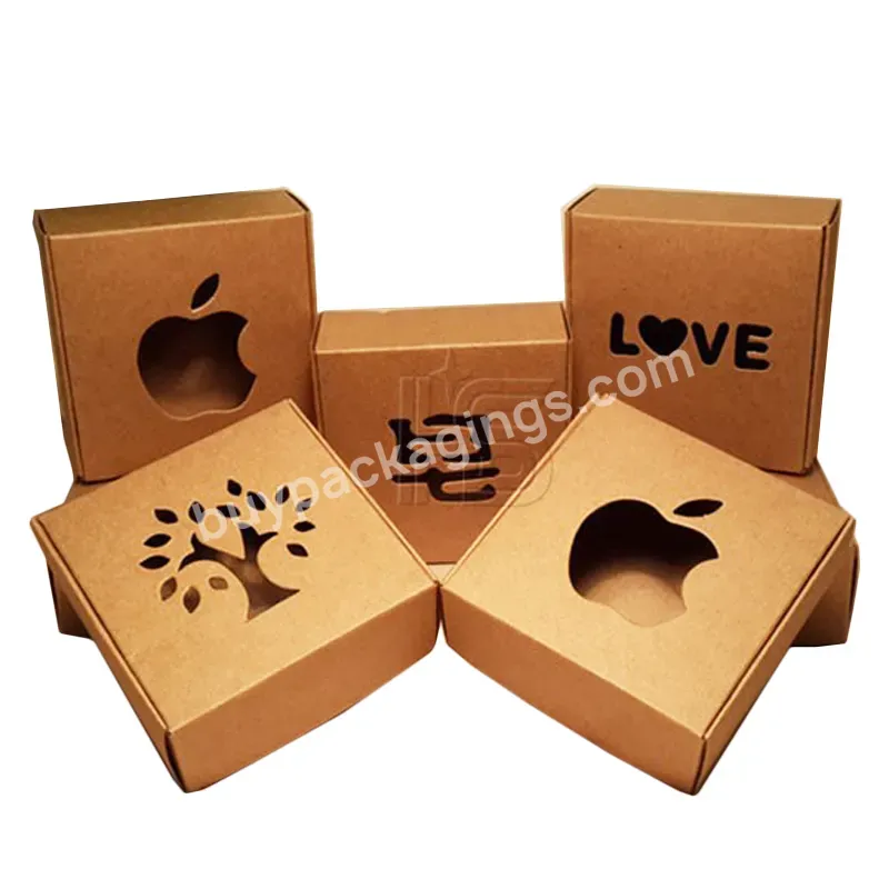 Eco Friendly Corrugate Brown Soap Shipping Mailer Custom Kraft Paper Box With Pvc Window Gift Packaging Recyclable Hs20201218-3