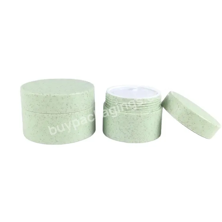 Eco-friendly Cosmetic Biodegradable Container 50g 100g 150g Wheat Straw Plastic Cream Hair Wax Jar Body Scrub Container