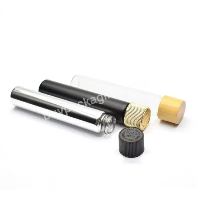 Eco-friendly Cr Glass Tube Bamboo Lid Glass Tubes With Cap Tube Custom Glass Tubing Packaging With Cr Screw Tops