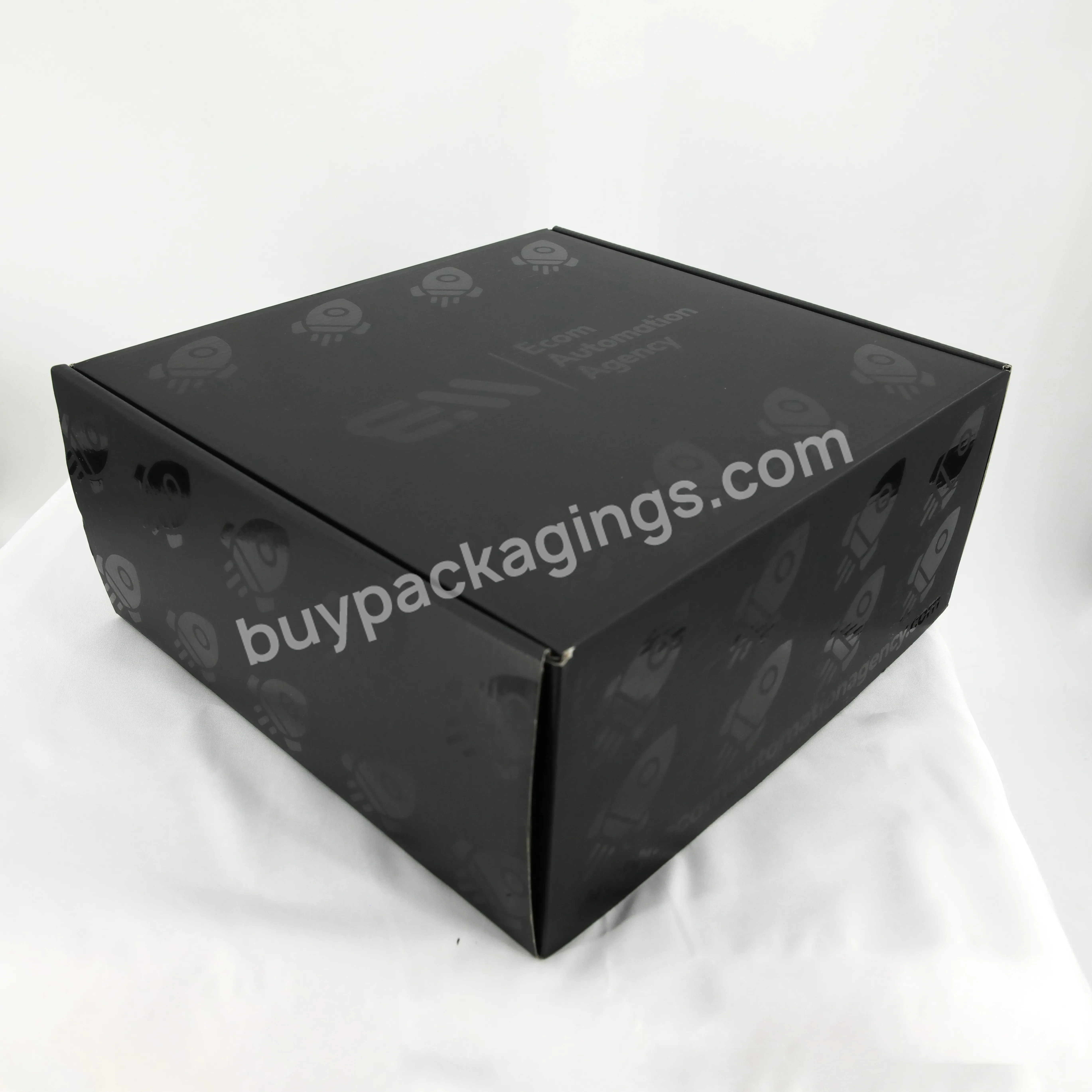 Eco Friendly Custom Black Uv Logo Pack Folding Shipping Mailing Kraft Paper Carton Box