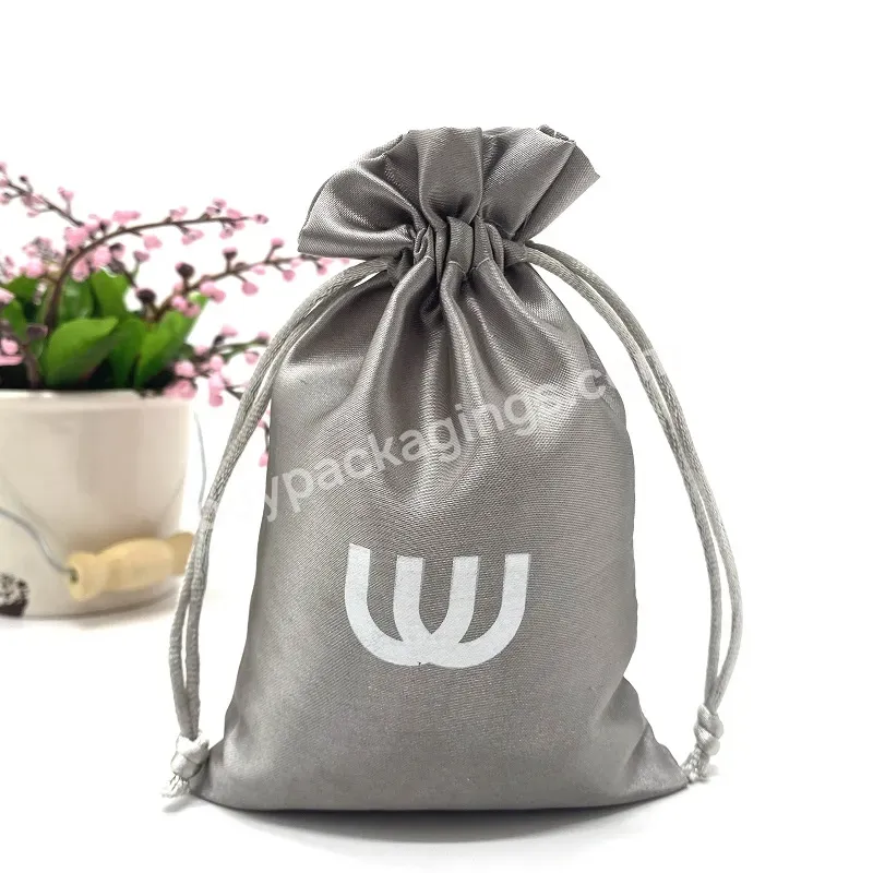 Eco Friendly Custom Cheap Packaging Jewelry Pouch Made Of Satin With Logo Clear Jewelry Shopping Bags