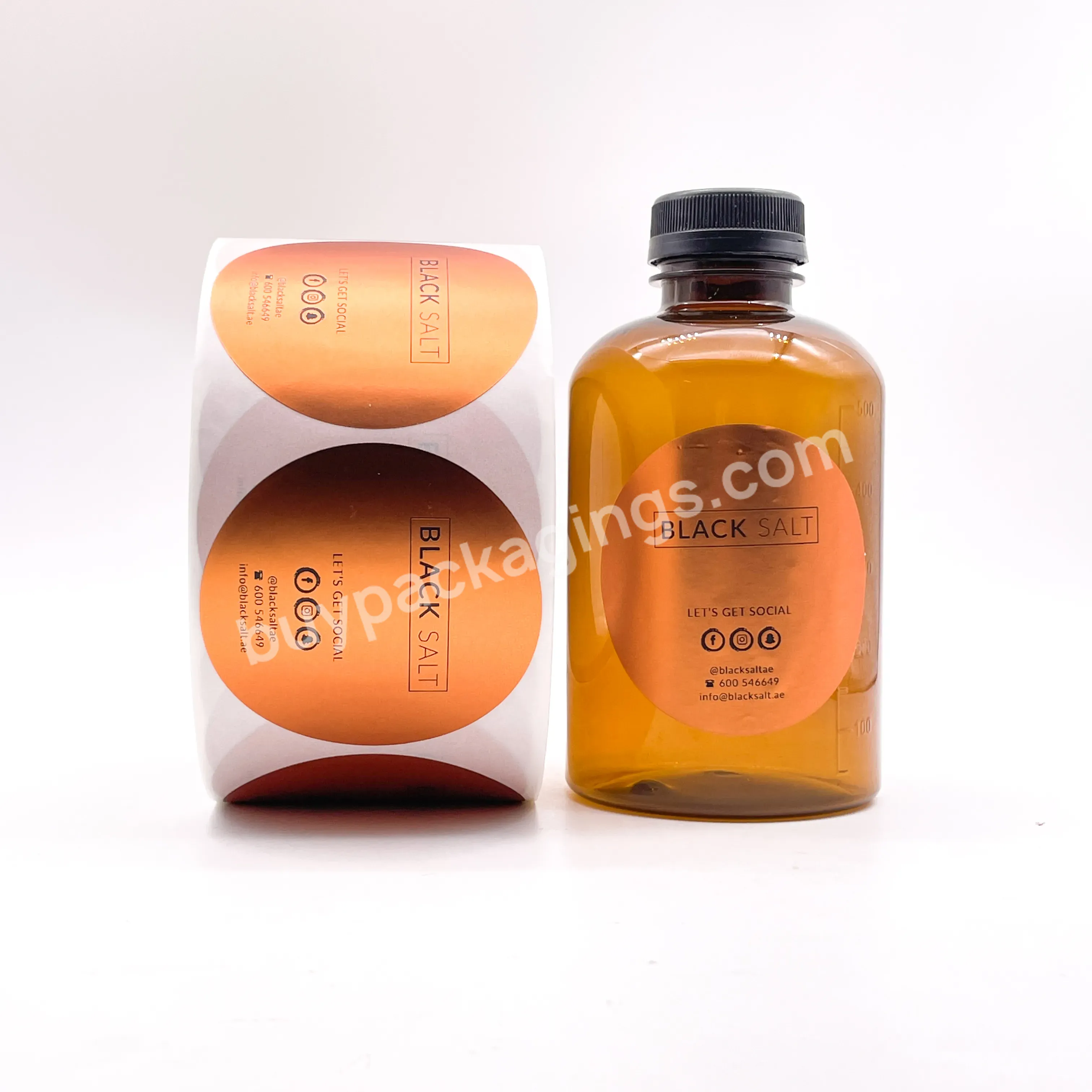 Eco-friendly Custom Hot Stamping Foil Gold Printing Packaging Candle Label Stickers With Logo