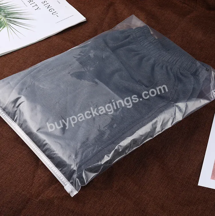 Eco Friendly Custom Logo Clothing Zipper Packaging Bags Transparent Thickening Zipper Bags Biodegradable Zip Lock Bag