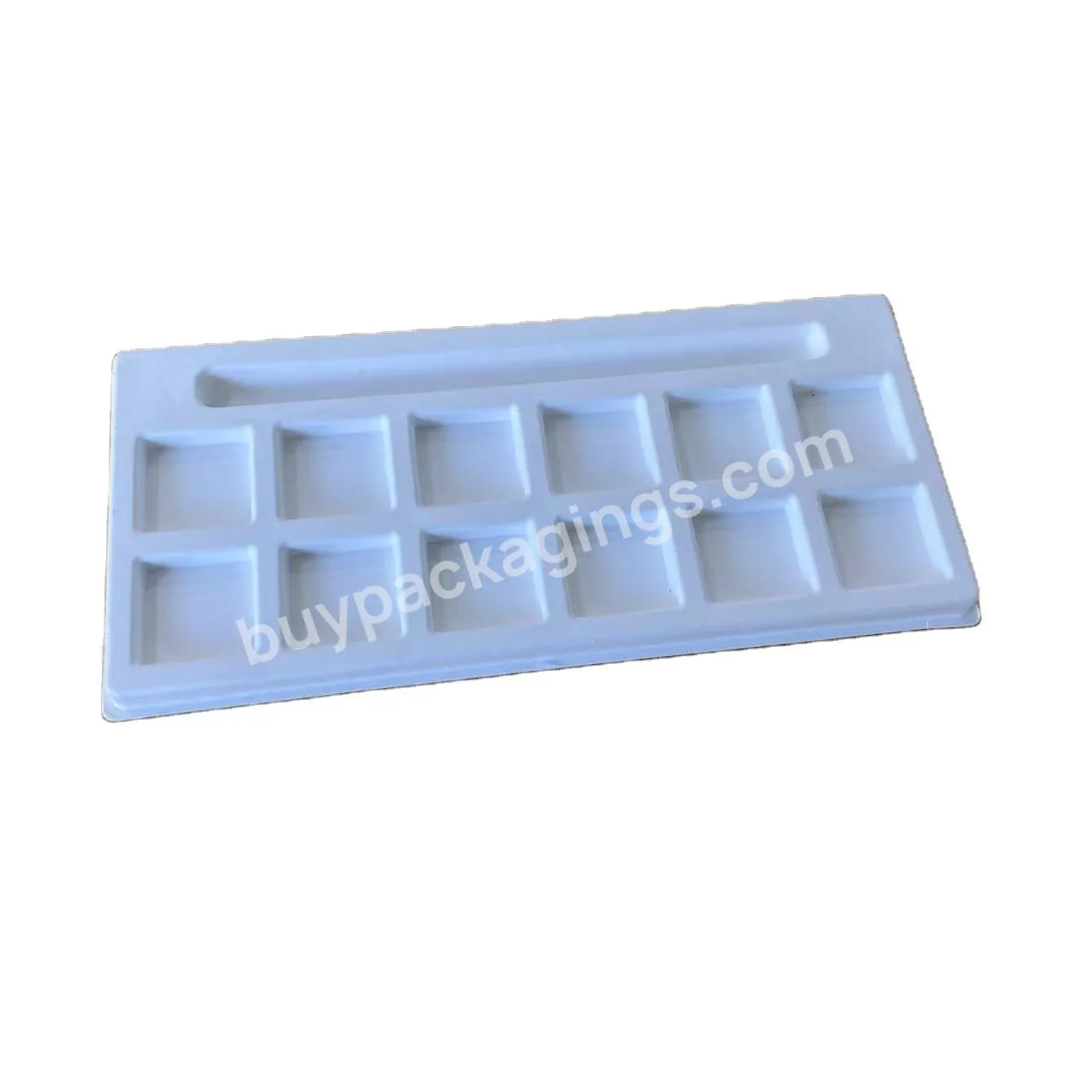 Eco-friendly Custom Logo Gift Paper Molded Pulp Cosmetics Product Serving Tray With Free Design