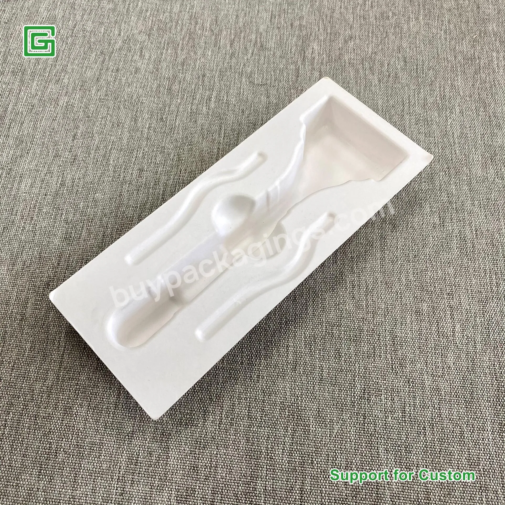 Eco-friendly Custom Logo Gift Paper Molded Pulp Electronic Product Serving Tray With Free Design