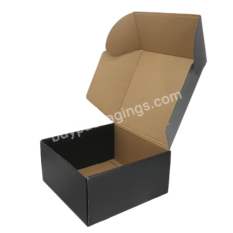 Eco Friendly Custom Logo Printed Black Mailer Box,Durable Clothing / Gift / Shoes Paper Packaging Cardboard Shipping Boxes