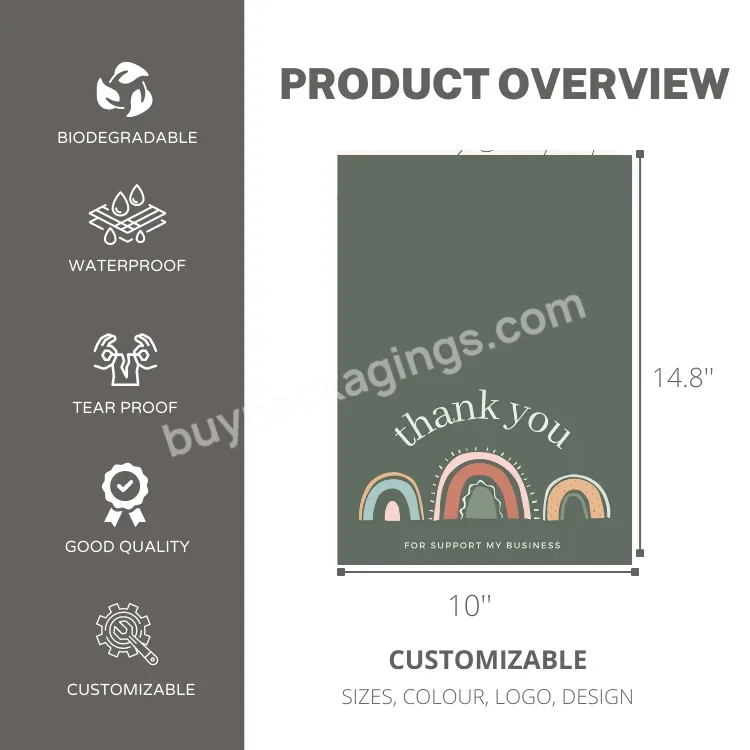 Eco Friendly Custom Logo Printed Plastic Packaging Compostable Envelopes Courier Mailing Bag