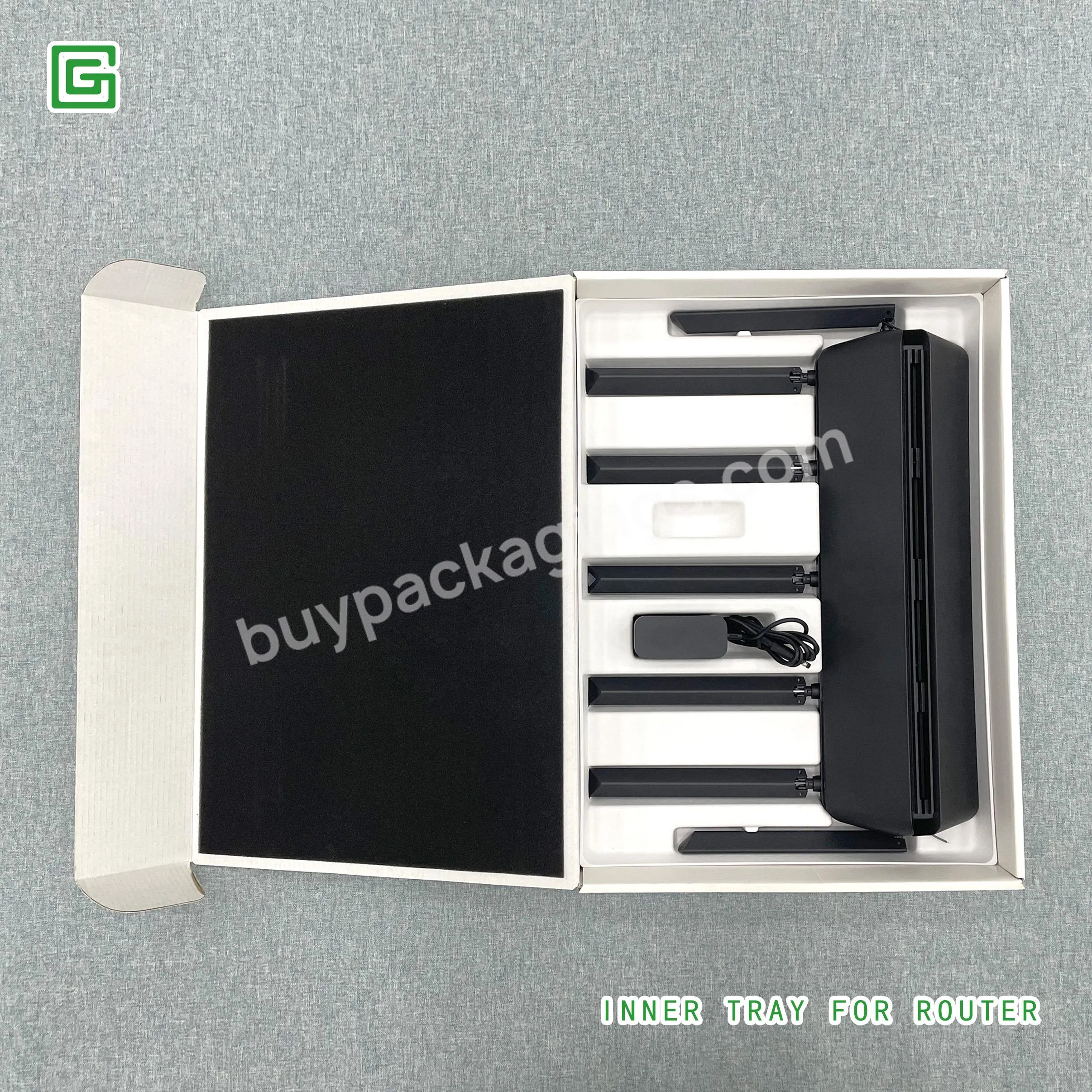 Eco-friendly Custom Logo Router Paper Molded Pulp Electronic Product Serving Tray With Free Design