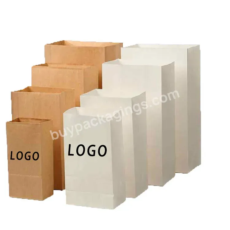 Eco-friendly Custom Logo Take Away Carry Out Bag For Restaurant Fast Food Takeaway Kraft Paper Bag
