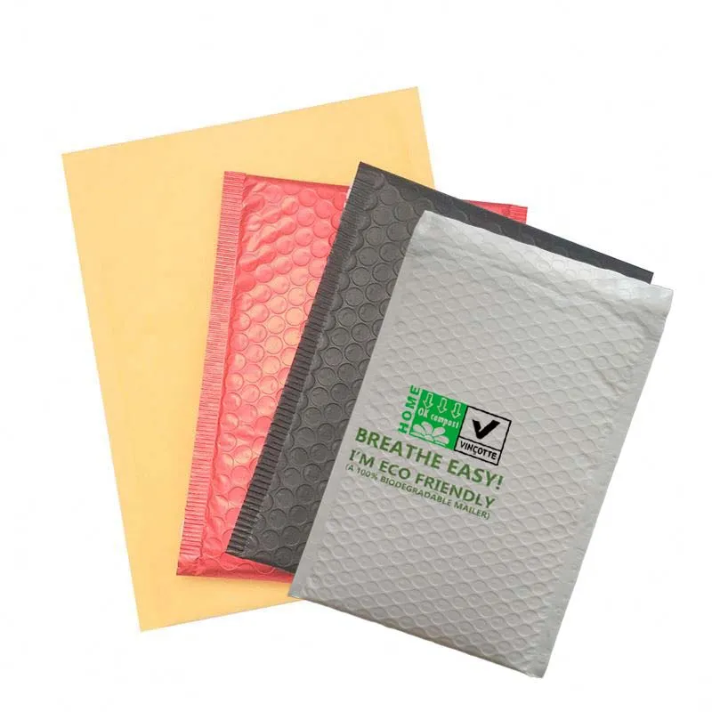 Eco friendly custom package envelope pc customised biodegradable soft padded poly thick bubble mailer compostable