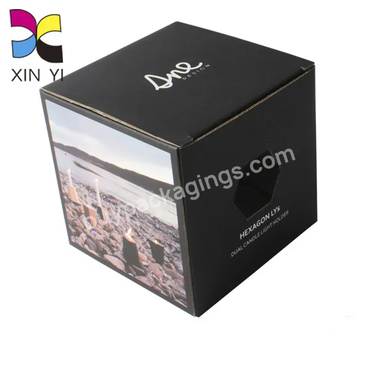 Eco Friendly Custom Paper Packaging Corrugated Black Mailer Shipping Helmet Box