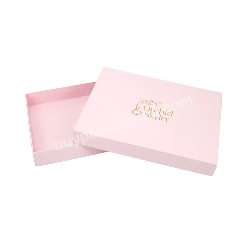 Eco Friendly Custom Pink Gift Business Clothes Underwear Packaging Box With Logo For Your Small Business