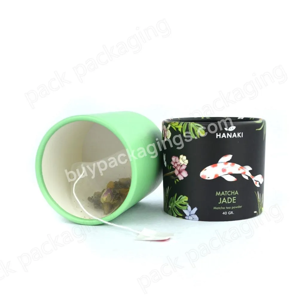 Eco friendly custom printed biodegradable food package tea packaging tube with aluminum foil inside