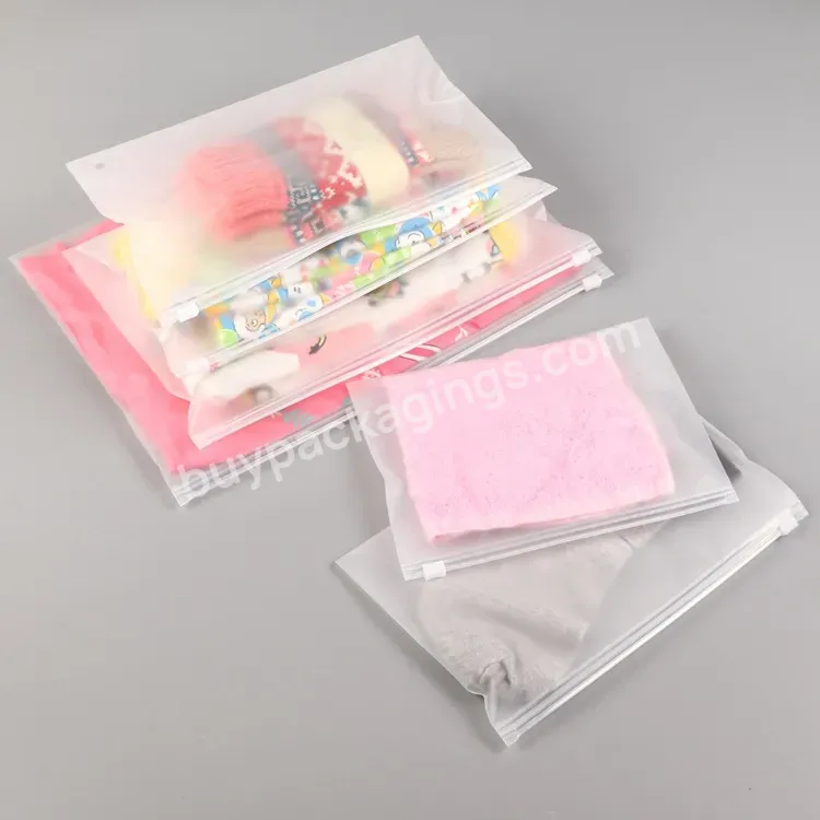 Eco-friendly Custom Printed Resealable Frosted Zipper Bag For Clothes Packaging Poly Plastic Bag With Logo