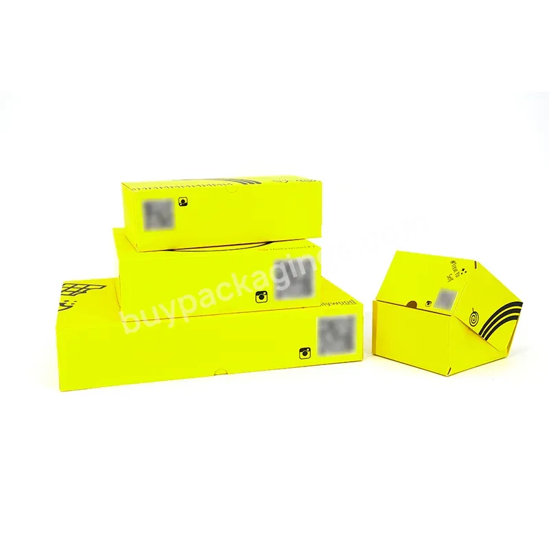 Eco-friendly Custom Printed Yellow Cardboard Box Shipping Box For Food