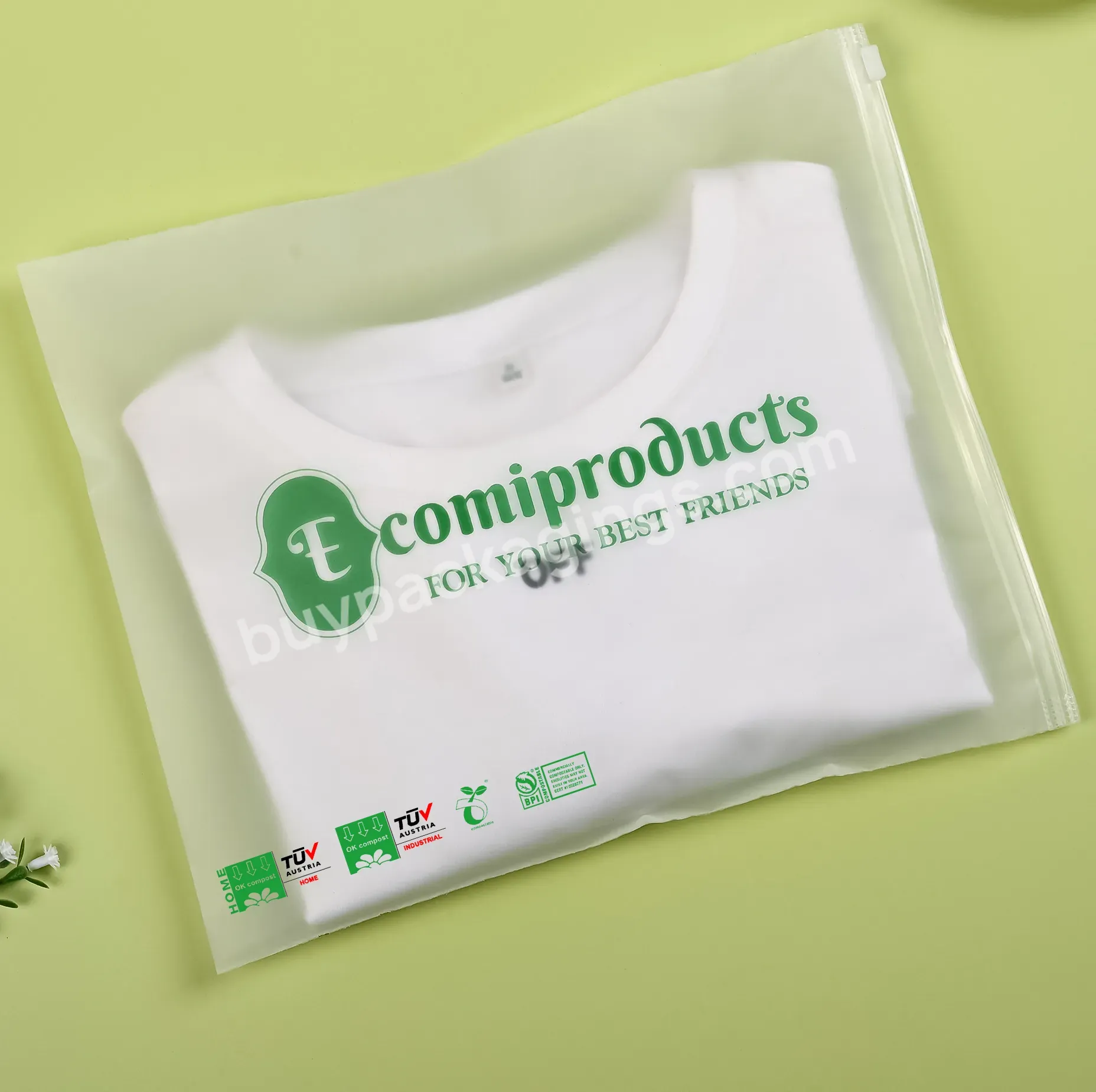 Eco Friendly Custom Printing Frosted Bag Reusable Ziplock Bag Packaging Clothing Zipper Bags