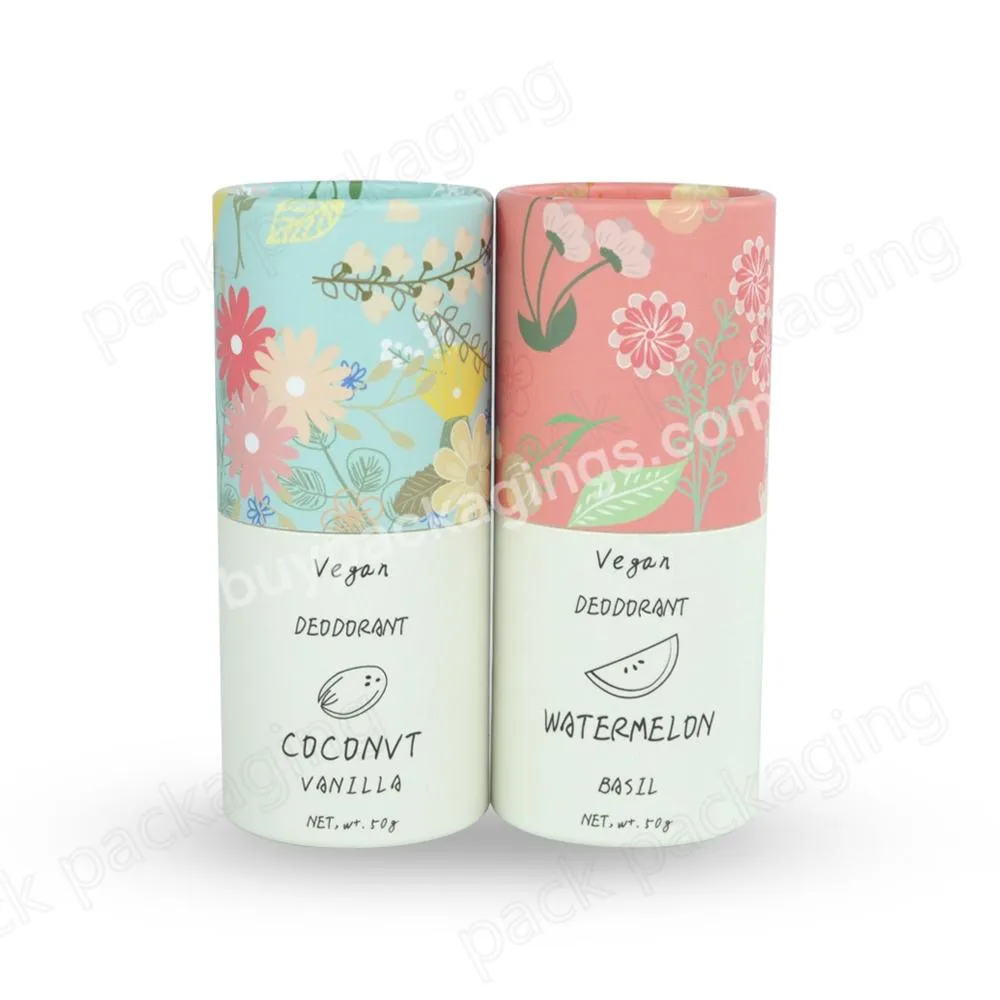 Eco-friendly  Customization Packaging Cardboard Lip Balm Containers 50g2oz Paper Deodorant Container