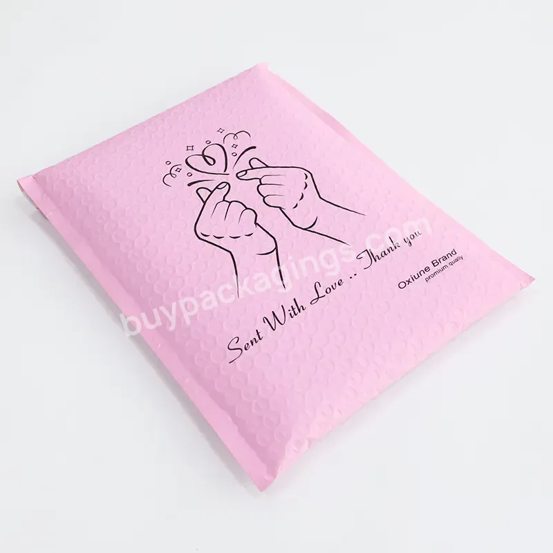 Eco-friendly Customize Black Pink Mailer Strong Adhesive Air Bags Packing Mailing Tear Proof Bubble Padded Envelopes