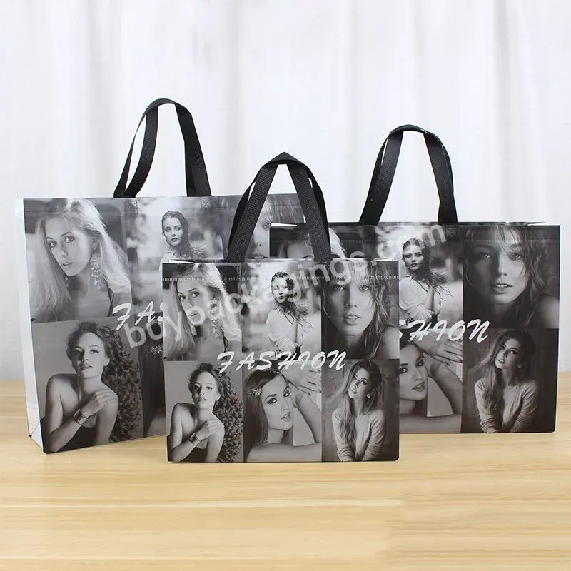 Eco-friendly Customize Printing Eco Recycle Laminated Custom Shopping Handle Pp Non Woven Stock Shopping Bag For Packing