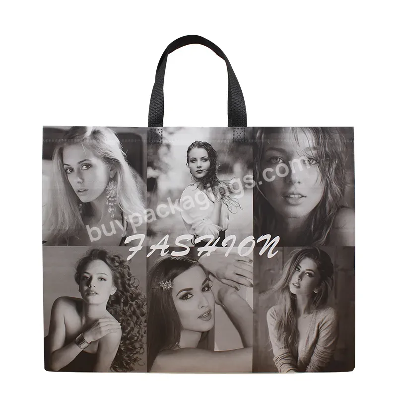 Eco-friendly Customize Printing Eco Recycle Laminated Custom Shopping Handle Pp Non Woven Stock Shopping Bag For Packing