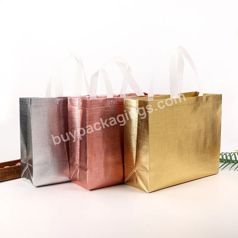 Eco-friendly Customize Printing Recycle Laminated Custom Shopping Handle Pp Non Woven Bag For Gift Shopping