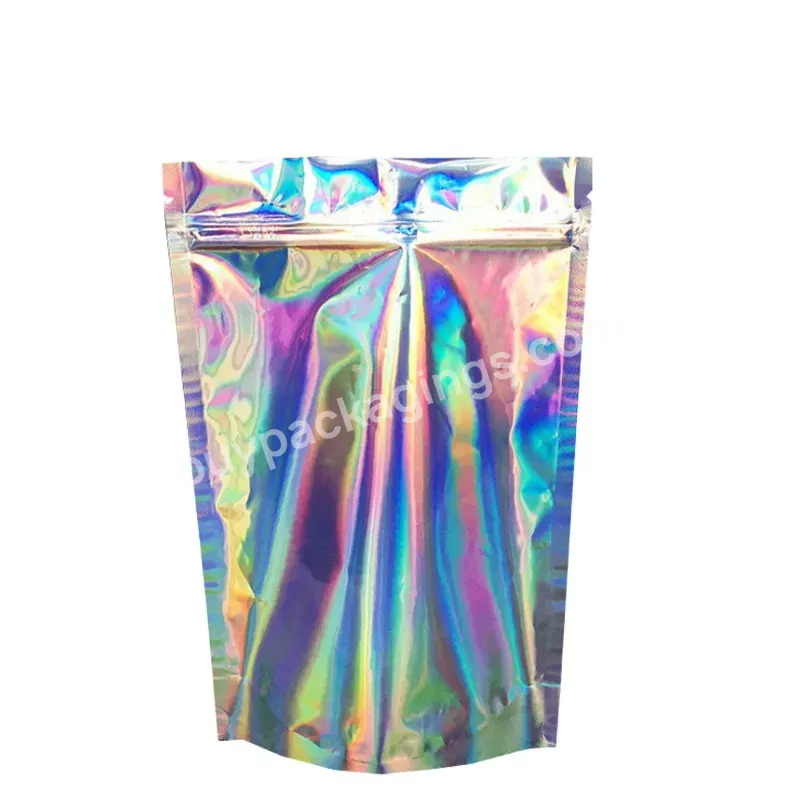 Eco Friendly Customized Logo Holographic With Aluminum Foil Plastic Bag For Food Packing