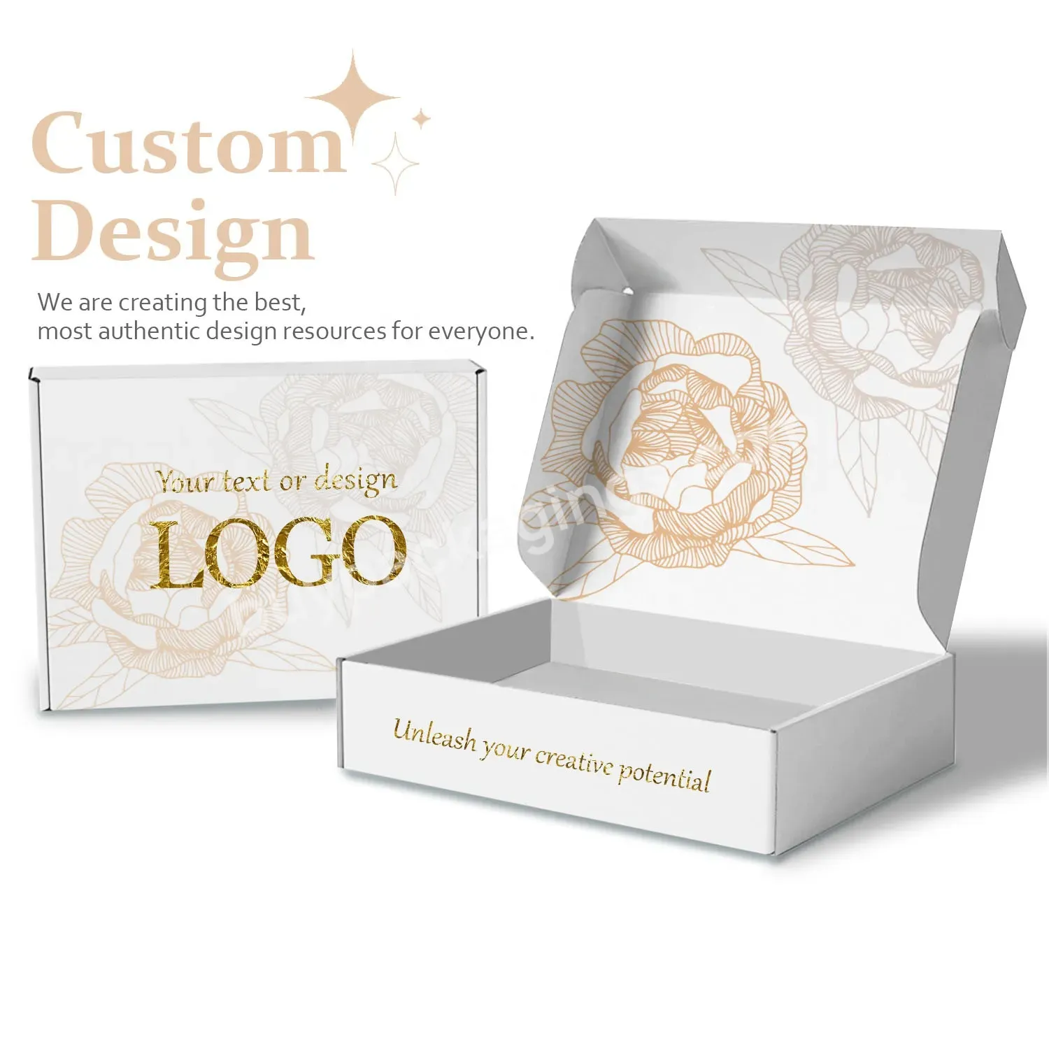 Eco Friendly Delicate Portable Custom Gold Stamping Luxury Clothing Packaging Box