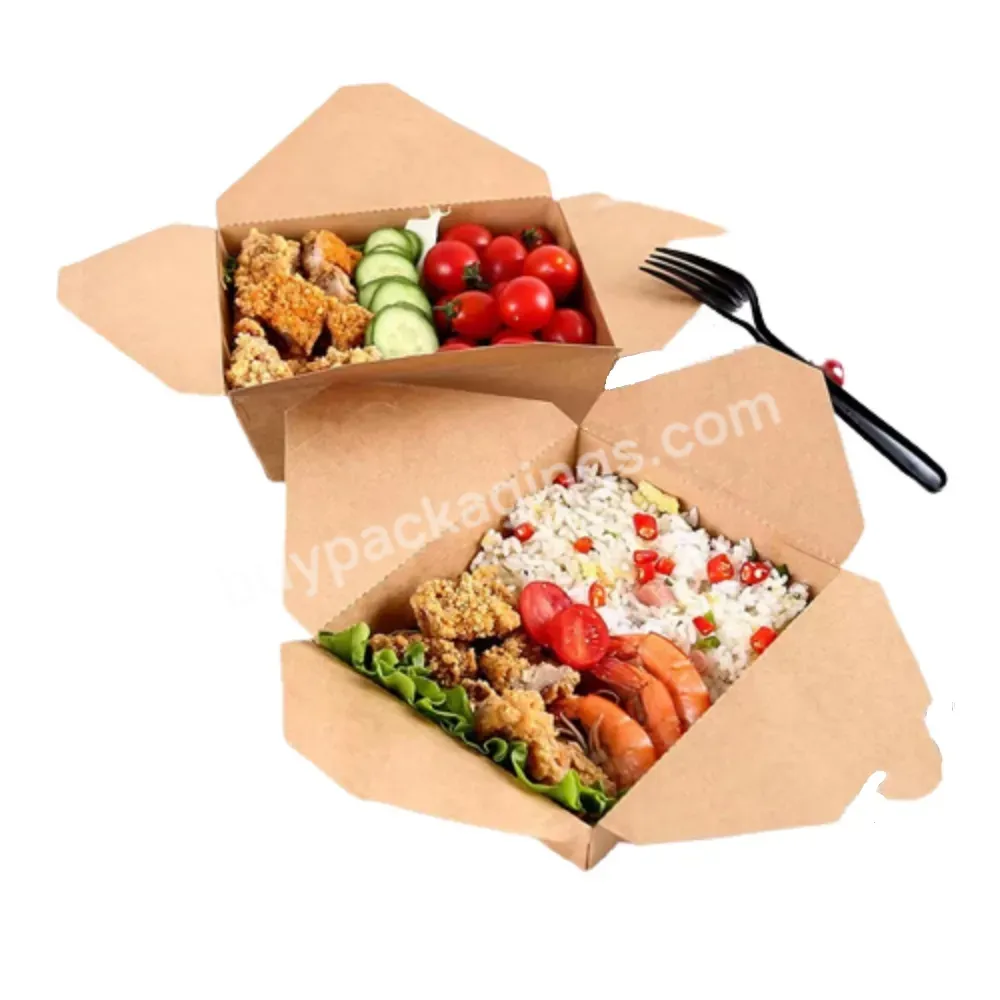 Eco-friendly Disposable Kraft Paper Lunch Box Takeway Food Box Kids Lunch Box