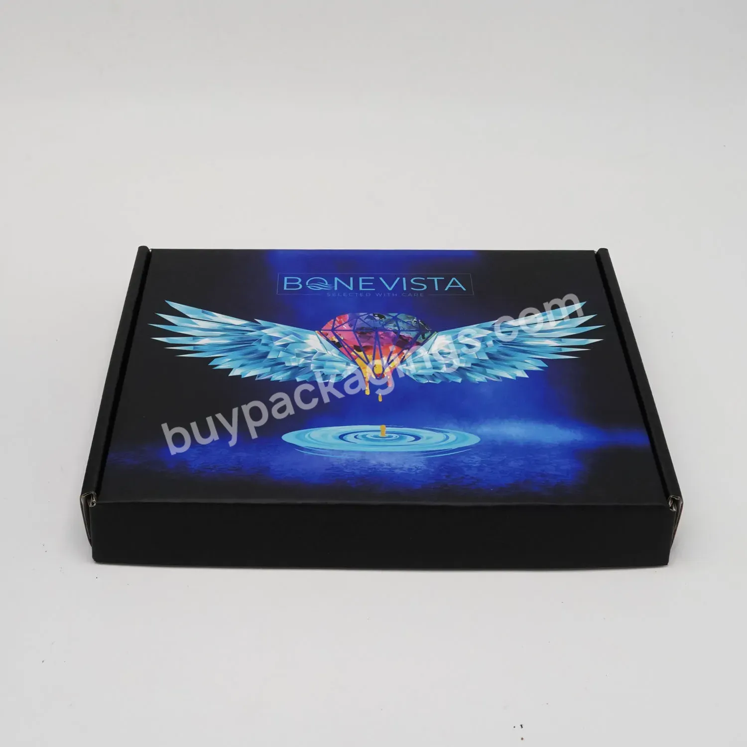Eco Friendly Durable Corrugated Paper Box Custom Printed Blue Shipping Boxes With Logo Packaging