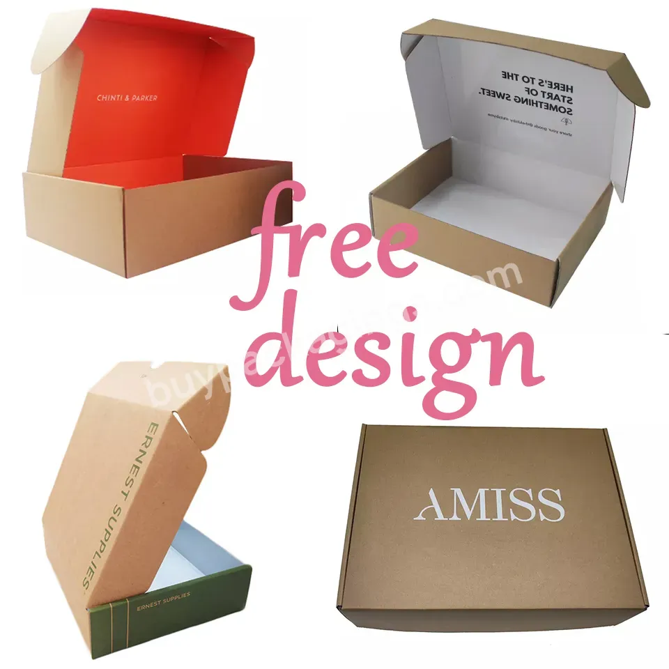 Eco Friendly Durable Natural Custom Logo Pack Folding Shipping Mailing Kraft Paper Carton Box