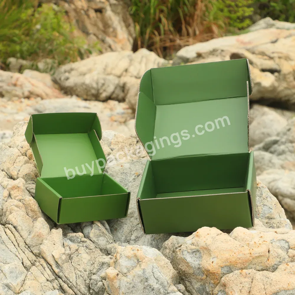 Eco Friendly Durable Natural Kraft Corrugated Paper Mailer Box Custom Logo Printed Green Mailer Shipping Box