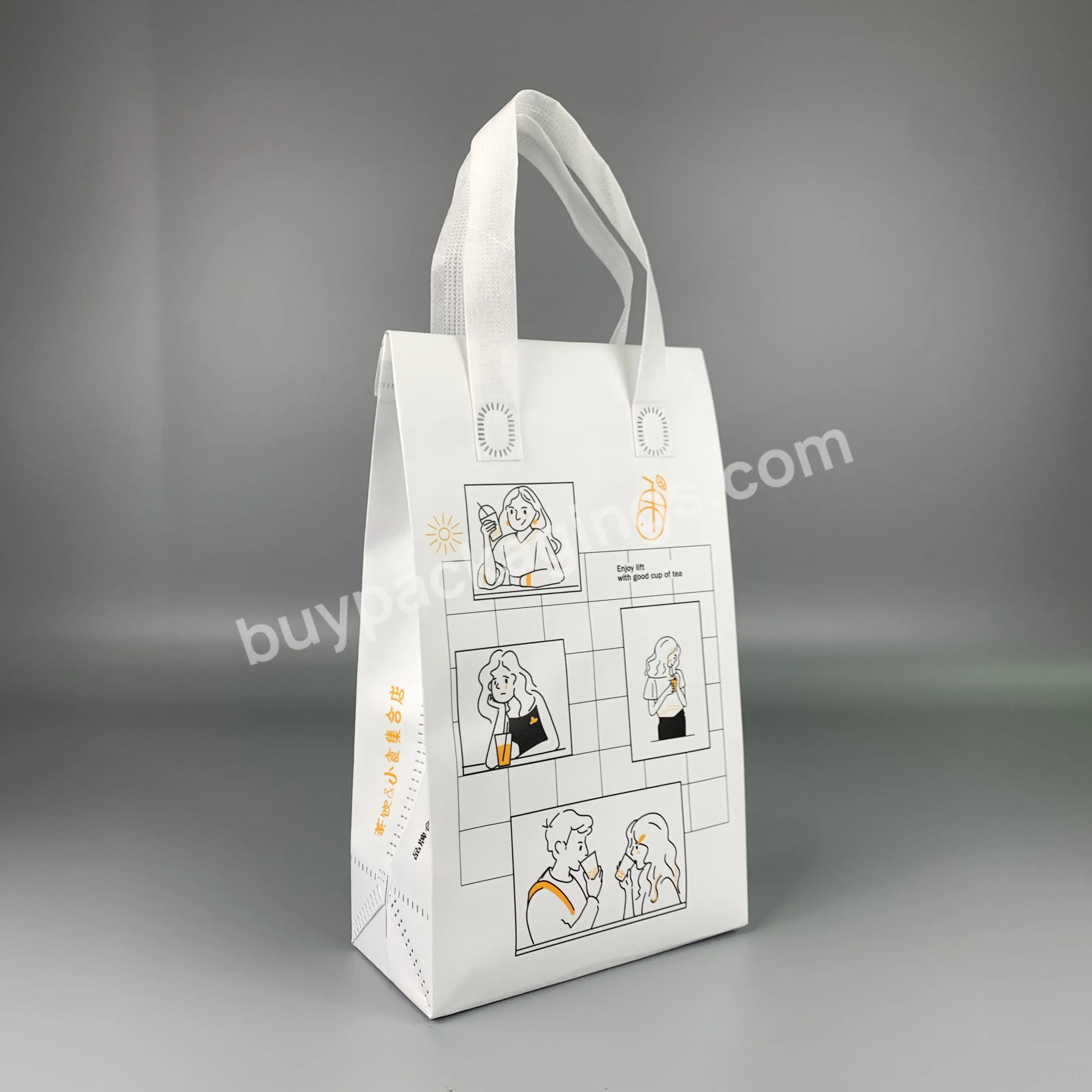 Eco-friendly Ecological Portable Anti-water Laminated Non Woven Cooler Bag With Logo For Packing