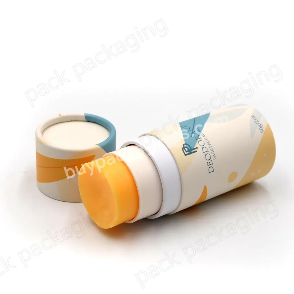 Eco friendly empty paper tube packaging for 50g perfume deodorant stick packing