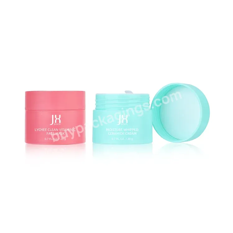 Eco Friendly Empty Pp Plastic Matte Pink Green White Skin Care 20ml Lip Scrub Container Jar Eye Face Cream Cosmetic Jar