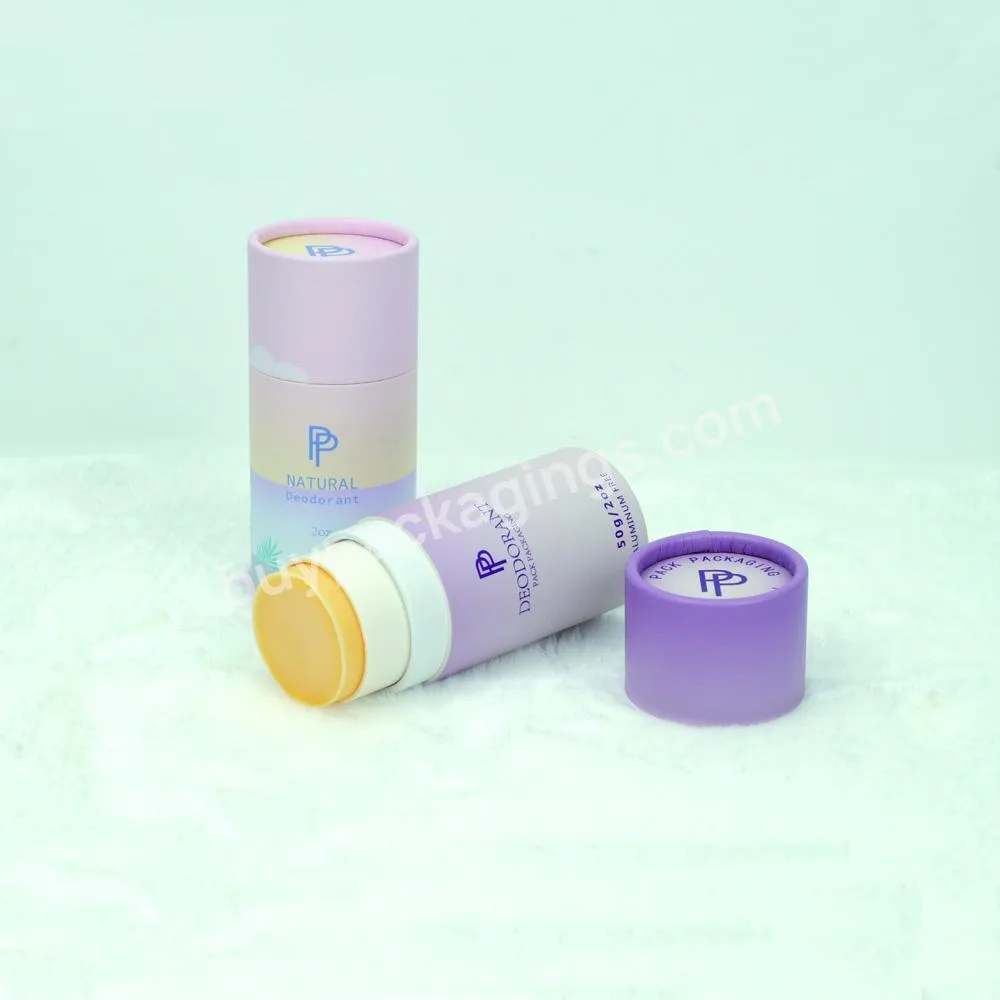 Eco friendly empty round cosmetic packaging twist up deodorant sticker paper tube container