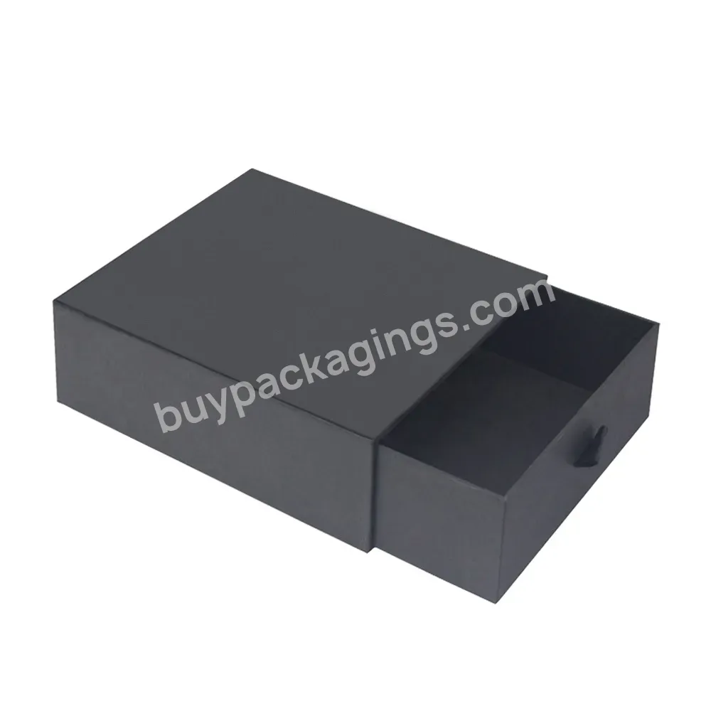 Eco Friendly Factory Customization Black Darwer Paper Packaging Drawer Box With Your Logo