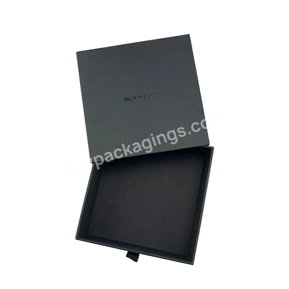 Eco Friendly Factory Customization Black Darwer Paper Packaging Drawer Box With Your Logo