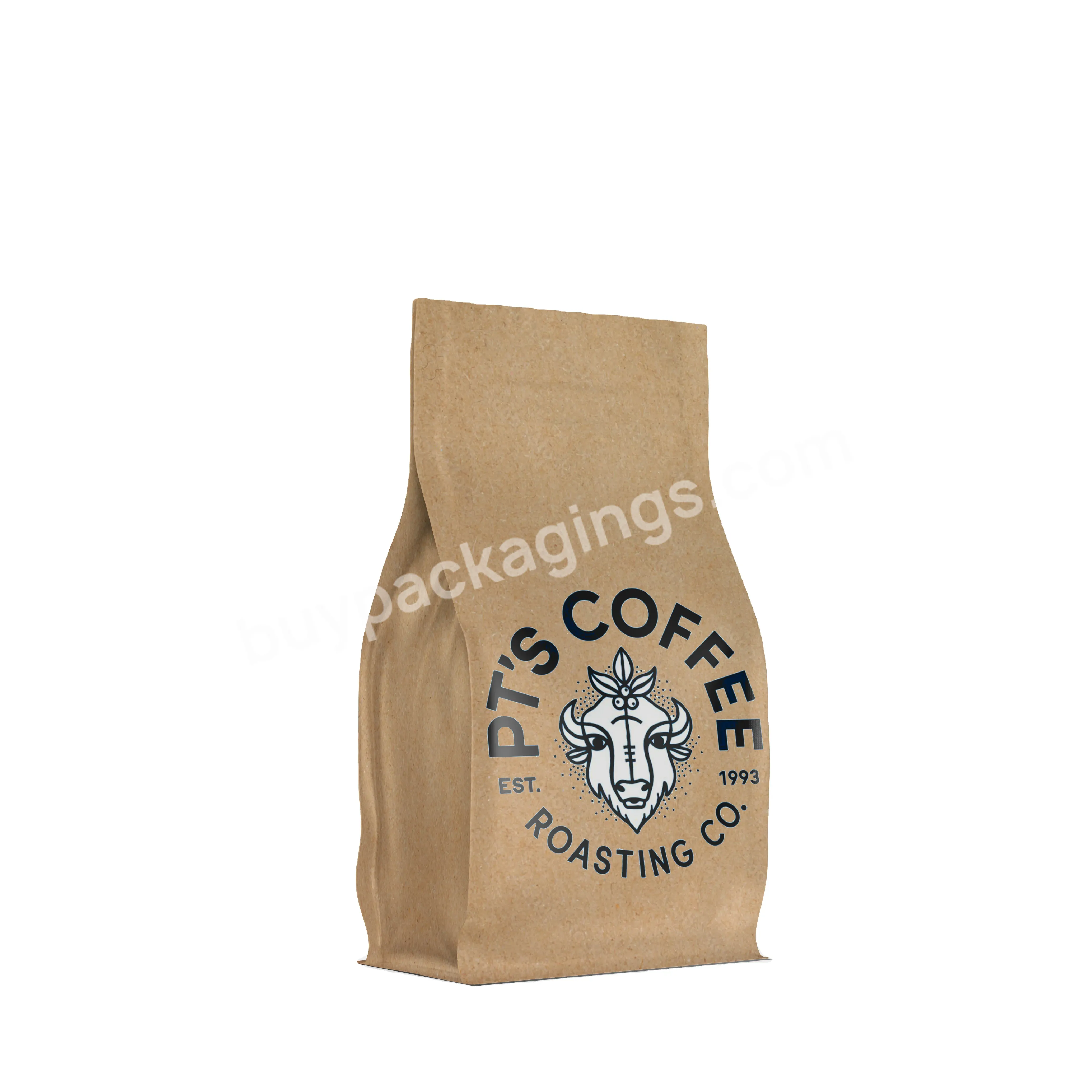Eco Friendly Food Grade 1kilo 2kilo Coffee Pouch With Valve Paper Bag Customized Smell Proof Paper Finish Coffee Bag